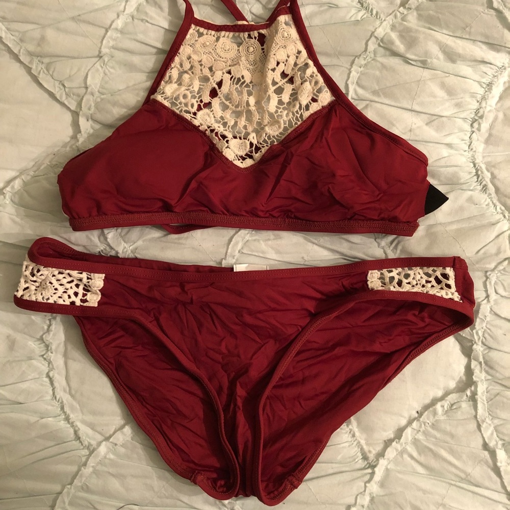 Two Piece Crimson Swimsuit